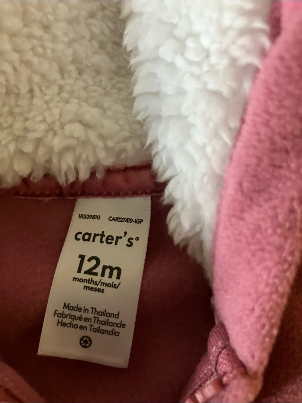 NEW CartersHoliday Outfit Set - Cream Top, Red Plaid Pants & Mauve Hooded Jacket